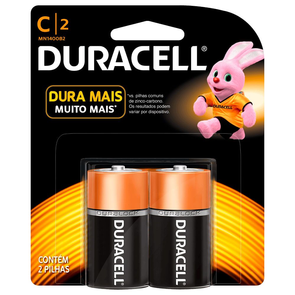 Encontraproduto.com.br - Pilha Alcalina Média C Com 2 Unidades MN-1400 Duracell