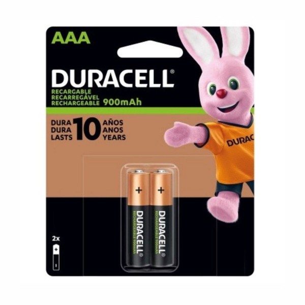 Encontraproduto.com.br - Pilha Recarregavel Duracell AAA 900mAh com 2 Unidades Preta