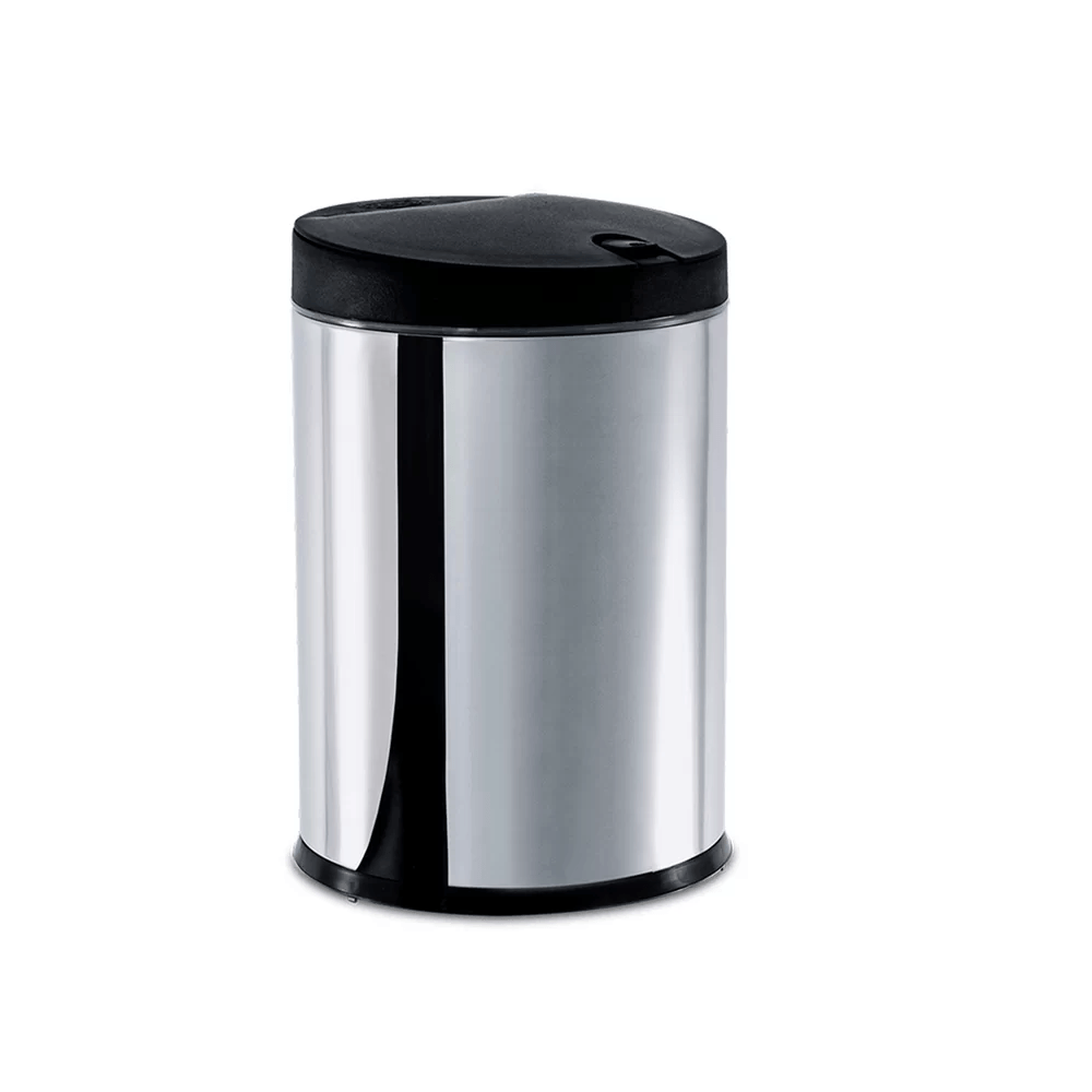 Lixeira Press Inox Com Tampa Preta 4 Litros - Brinox