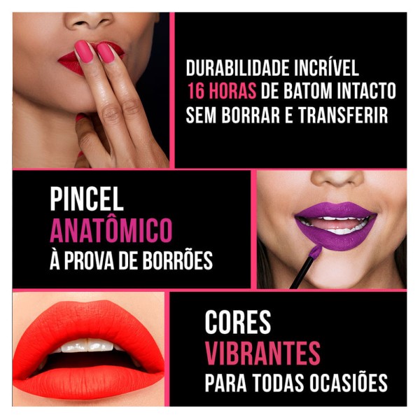 Encontraproduto.com.br - Batom Líquido Longa Duração Maybelline SuperStay Matte Ink 80 Ruler 5ml