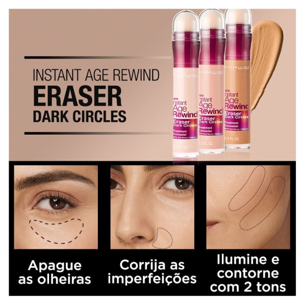 Encontraproduto.com.br - Corretivo Maybelline NY Eraser Multi-Use Conceler Sand 6ml