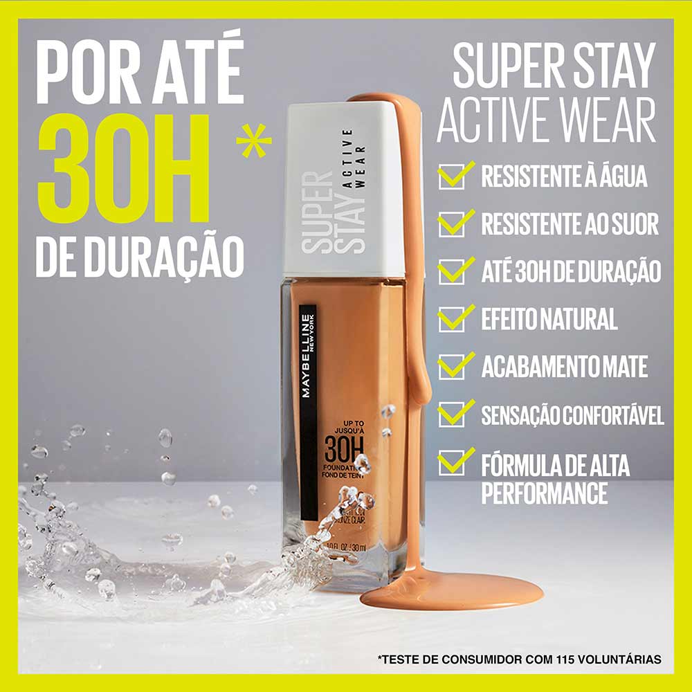 Encontraproduto.com.br - Base Longa Duração Maybelline Ny Superstay Active Wear 30h 375 Java 30ml