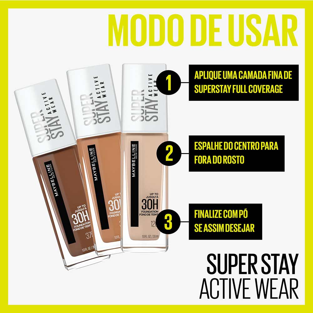 Encontraproduto.com.br - Base Longa Duração Maybelline Ny Superstay Active Wear 30h 375 Java 30ml