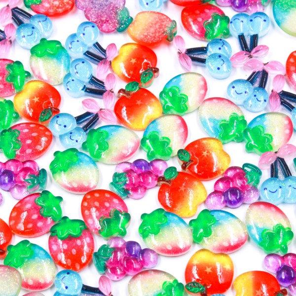 Encontraproduto.com.br - APLIQUE FRUTAS 25X18MM EM RESINA COM 200 PEÇAS