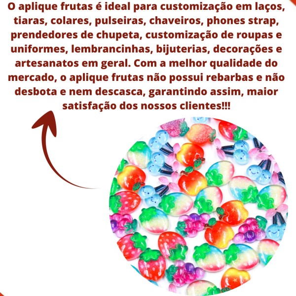 Encontraproduto.com.br - APLIQUE FRUTAS 25X18MM EM RESINA COM 200 PEÇAS