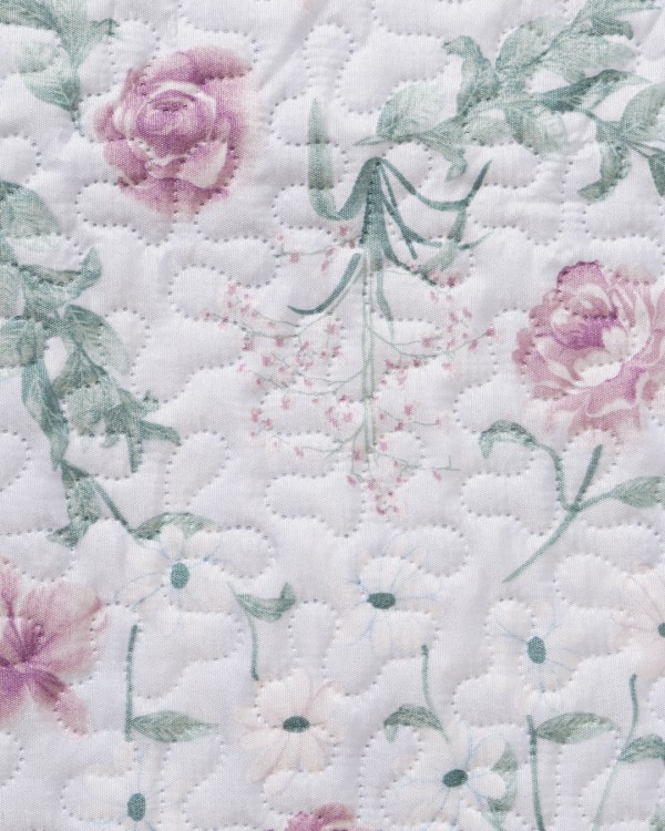 Encontraproduto.com.br - ​Colcha Queen  Andreza Matelassê Viés Floral Azul