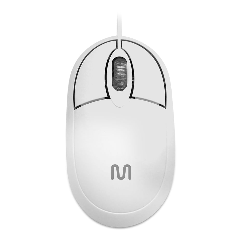 Encontraproduto.com.br - Mouse Com Fio Classic Conexão USB 1200dpi Cabo de 120cm 3 Botões Branco - MO302OUT [Reembalado]
