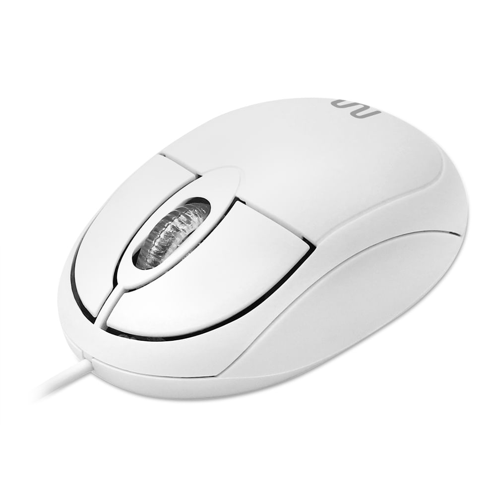 Encontraproduto.com.br - Mouse Com Fio Classic Conexão USB 1200dpi Cabo de 120cm 3 Botões Branco - MO302OUT [Reembalado]