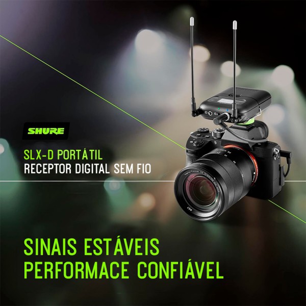 Encontraproduto.com.br - Receptor Digital Sem Fio Portátil SLXD5 G58 Shure