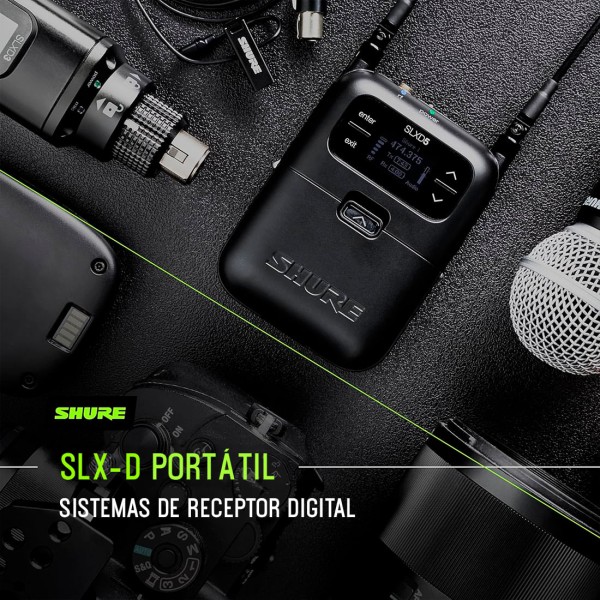 Encontraproduto.com.br - Receptor Digital Sem Fio Portátil SLXD5 G58 Shure