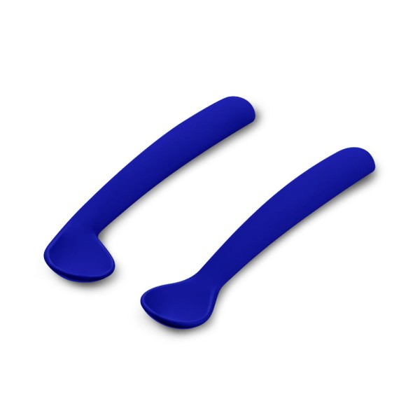 Encontraproduto.com.br - Kit Duas Colheres Silicone First Bites no Case Higiênico Azul Fisher Price - BB1045OUT [Reembalado]
