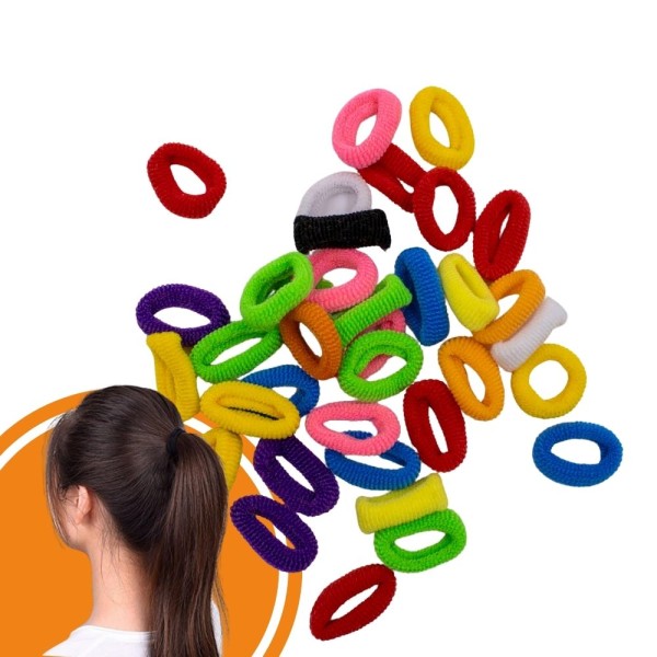 Encontraproduto.com.br - ELASTICO PEQUENO PARA CABELO 20MM COM 100 PEÇAS