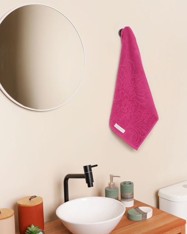 Toalha De Rosto Atlântica 48x80cm Ravenna Rosa Escuro