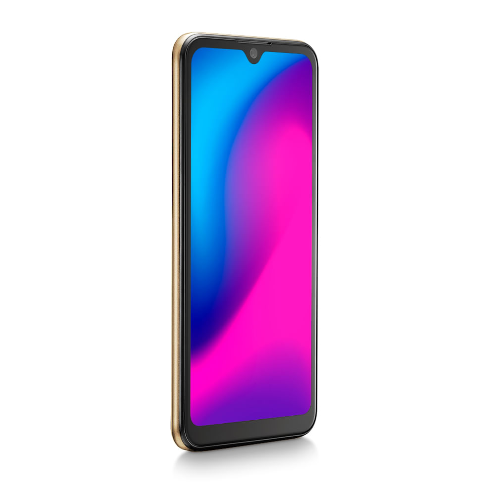 Encontraproduto.com.br - Smartphone Multilaser G 2 4G 32GB  Tela HD 6.1 pol. Dual Chip 2GB RAM Câmera 8MP + 5MP Android 11 - Dourado - P9155OUT [Reembalado]