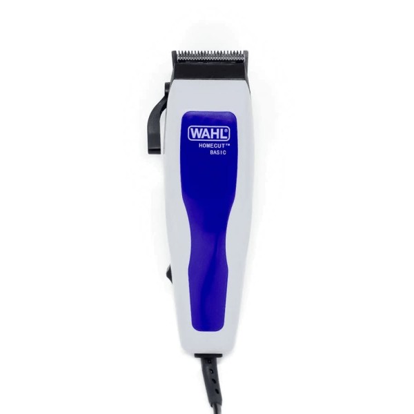 Encontraproduto.com.br - Máquina de Cortar Cabelo Whal Home Cut Basic com Alavanca de Ajuste e 8 Pentes de Corte Azul Cinza