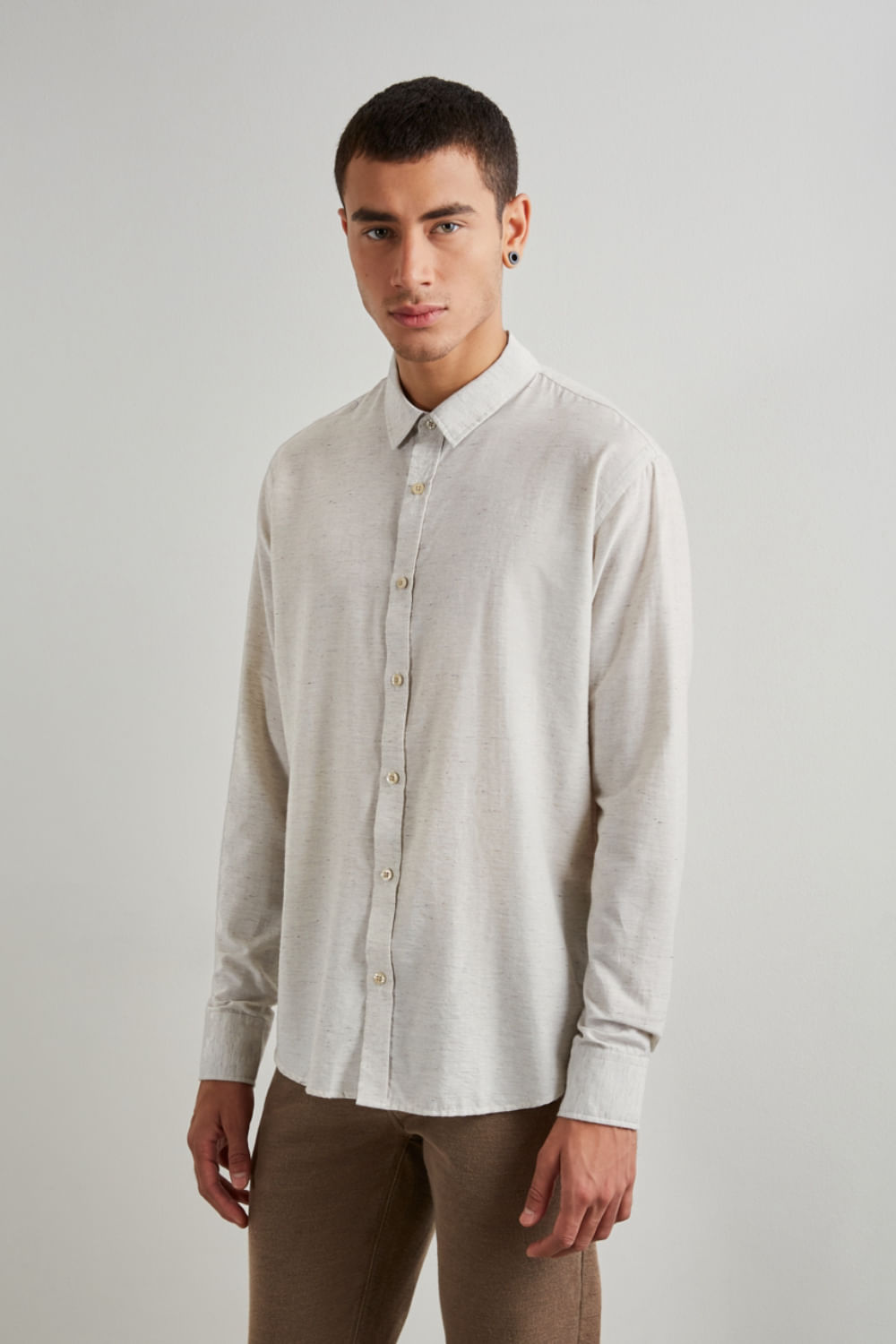 Camisa Regular Desfibrada