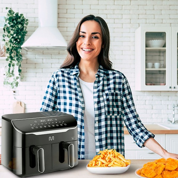 Encontraproduto.com.br - Air Fryer 8L Preta c/ 2 Gavetas 2500w-220v Multi - GO220OUT [Remanufaturado com garantia]