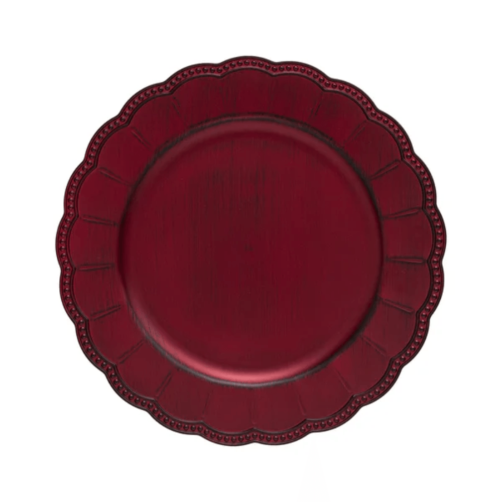 Sousplat Galles Gardenia Rouge Antique 33Cm - Copa & Cia