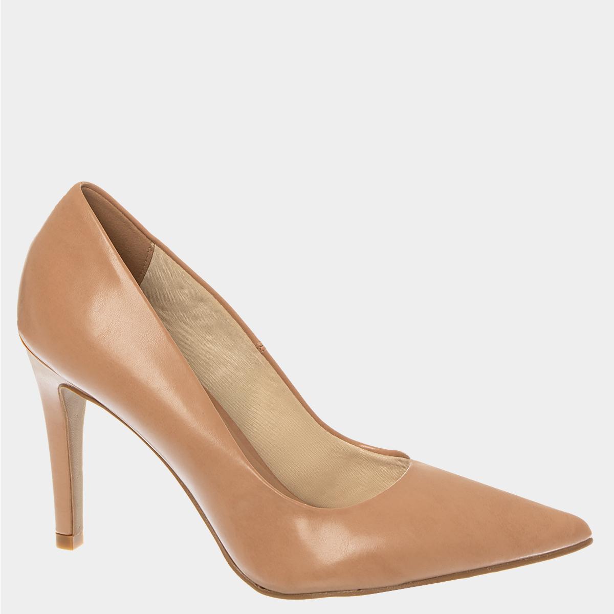 Encontraproduto.com.br - Scarpin Clássico Nude Com Salto Alto Fino