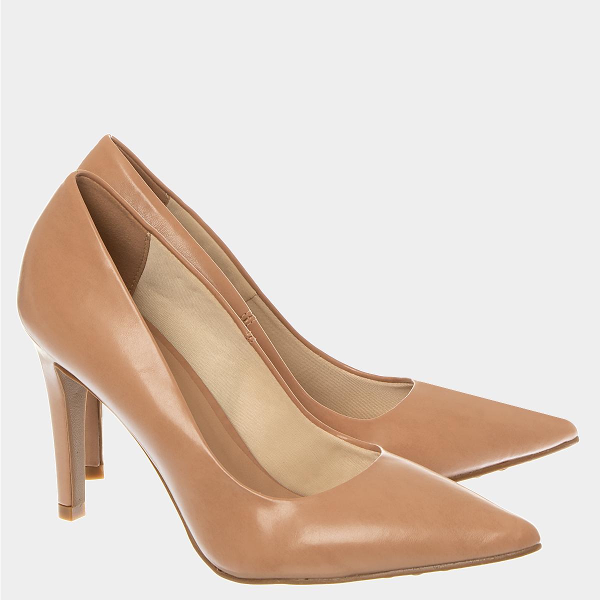 Encontraproduto.com.br - Scarpin Clássico Nude Com Salto Alto Fino