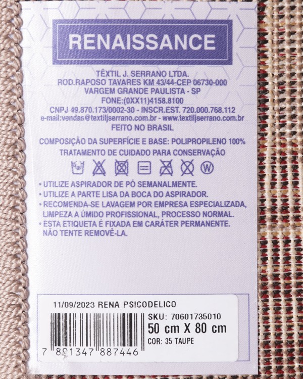 Encontraproduto.com.br - Tapete Funcional 50x80 Renaissance Taupe Com Recortes Marrom
