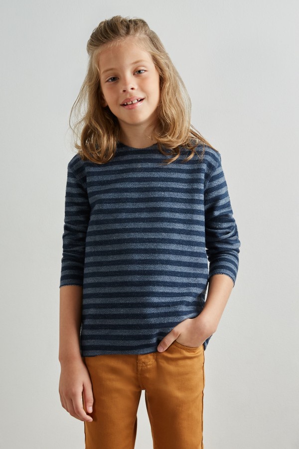 Camiseta Reserva Mini Manga Longa Dupla Face Navy