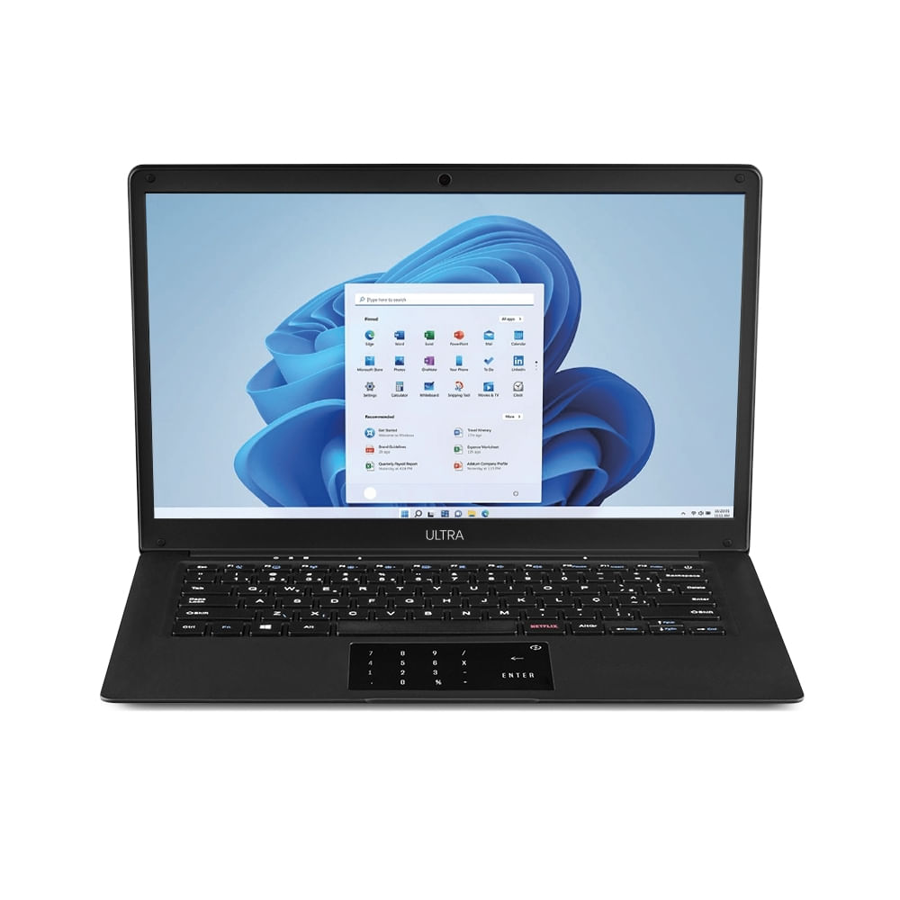 Encontraproduto.com.br - Notebook, Windows 11 Home, Intel Celeron 4GB 120GB SSD 14,1 Pol. HD, Preto + Microsoft 365 Personal + 1TB na Nuvem Ultra - UB235OUT [Reembalado]