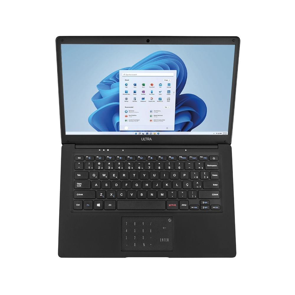 Encontraproduto.com.br - Notebook, Windows 11 Home, Intel Celeron 4GB 120GB SSD 14,1 Pol. HD, Preto + Microsoft 365 Personal + 1TB na Nuvem Ultra - UB235OUT [Reembalado]