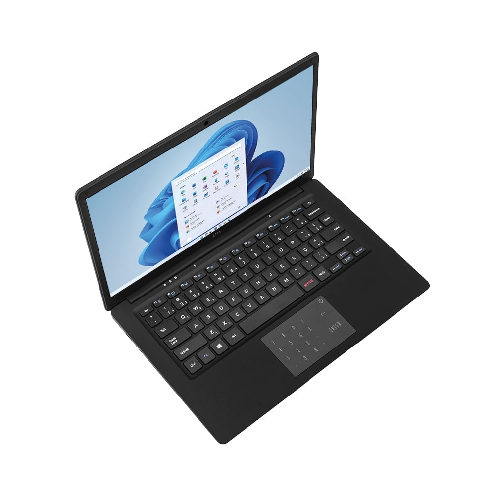 Encontraproduto.com.br - Notebook, Windows 11 Home, Intel Celeron 4GB 120GB SSD 14,1 Pol. HD, Preto + Microsoft 365 Personal + 1TB na Nuvem Ultra - UB235OUT [Reembalado]
