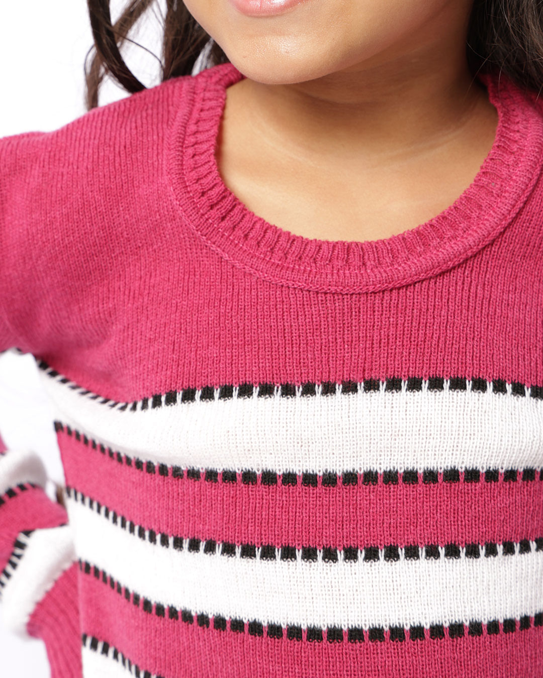 Encontraproduto.com.br - Blusa Infantil Manga Longa Tricô Estampa Sortida Rosa Escuro