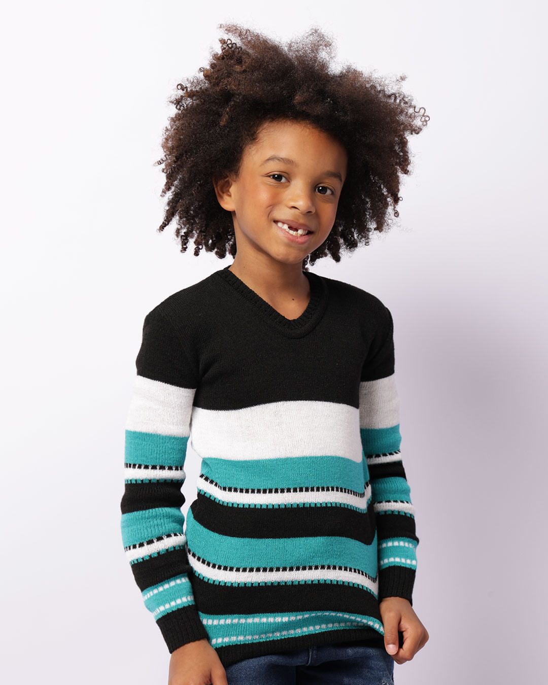Suéter Infantil Tricô Estampas Sortidas Preto