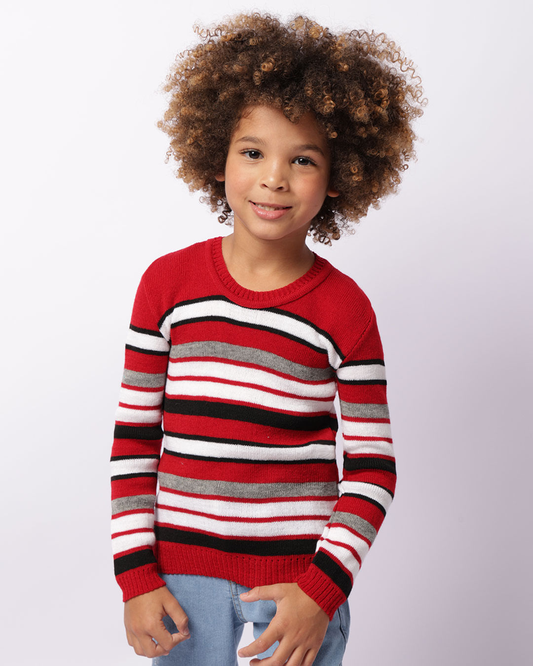 Suéter Infantil Tricô Estampas Sortidas Vermelho