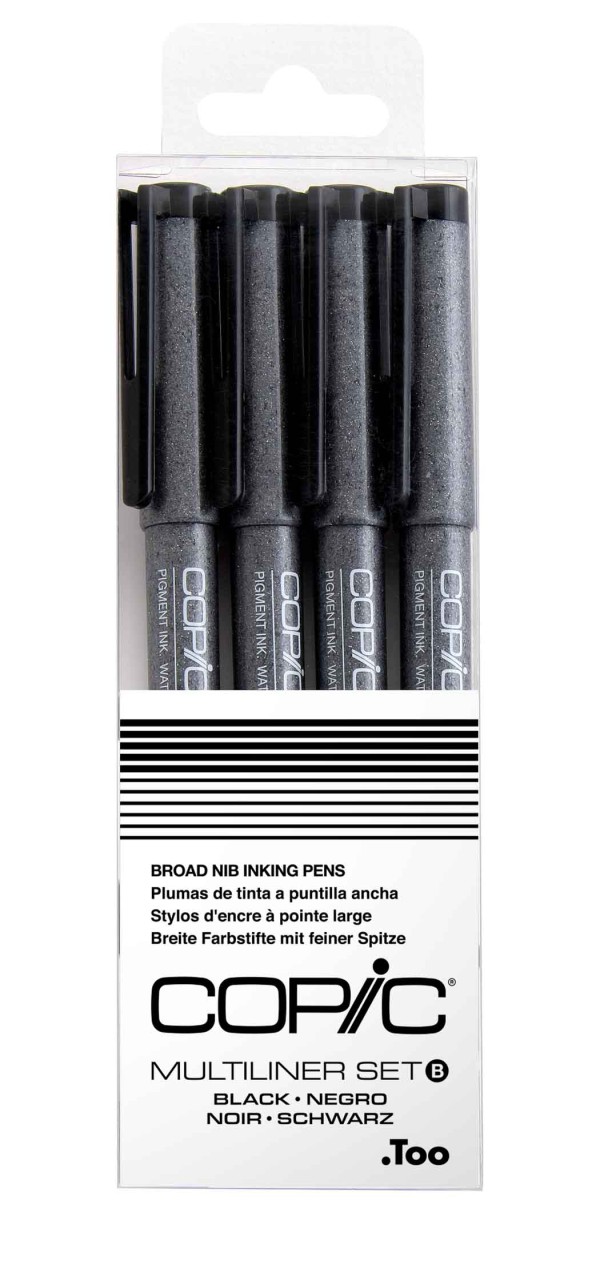 Caneta Nankin Multiliner Estojo com 4 Unidades Set B Copic