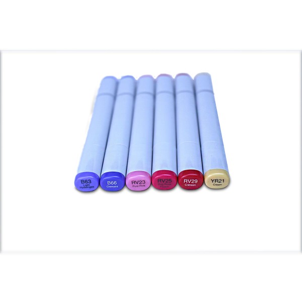 Encontraproduto.com.br - Marcador Copic Sketch Floral Favorites 2 Estojo com 6 Cores