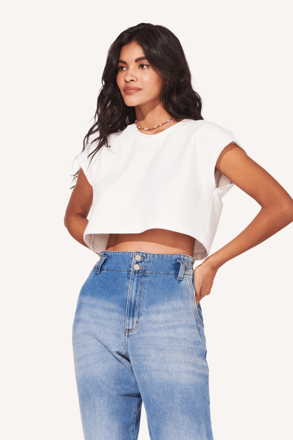 Encontraproduto.com.br - blusa lara quadrada moletom Garage branco