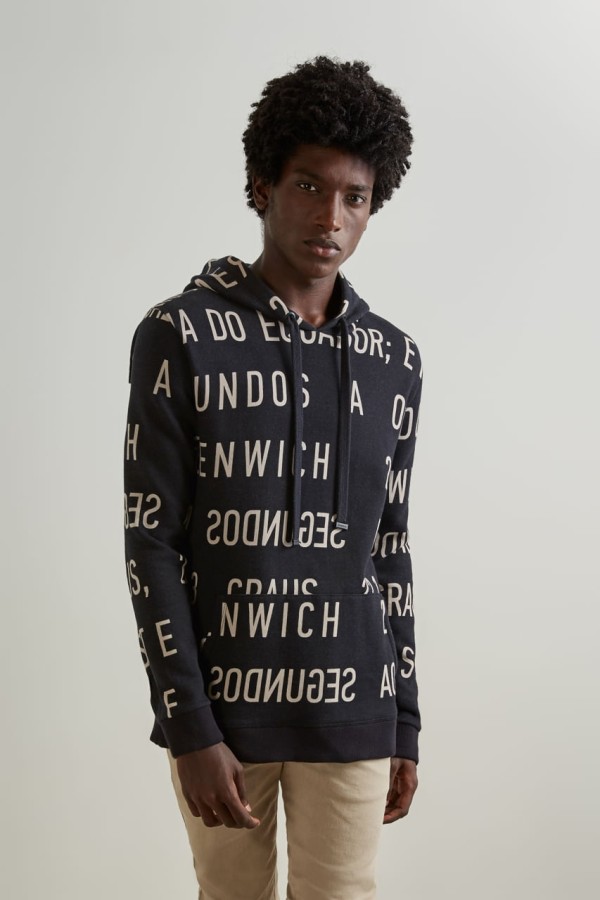 Encontraproduto.com.br - Casaco De Moletom Estampado Coordenadas