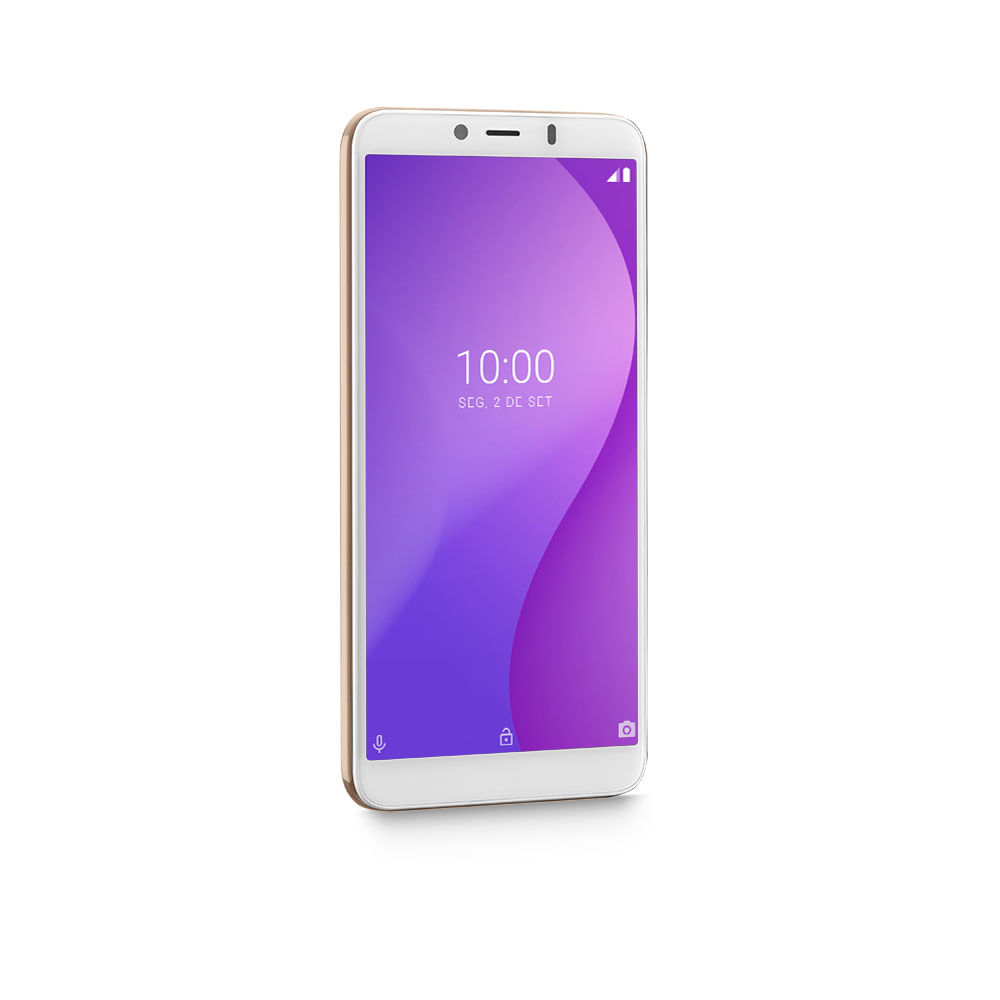 Encontraproduto.com.br - Smartphone Multilaser G 4G 32GB Tela 5.5 Processador Octa Core Sensor de Digitais Android 9.0 GO Dourado - P9133OUT [Reembalado]