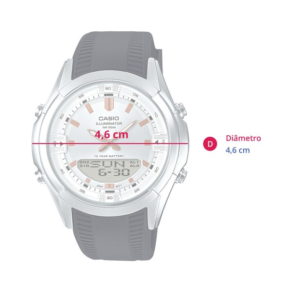 Encontraproduto.com.br - Relógio Analógico Digital Masculino Casio AMW-840-7AVDF