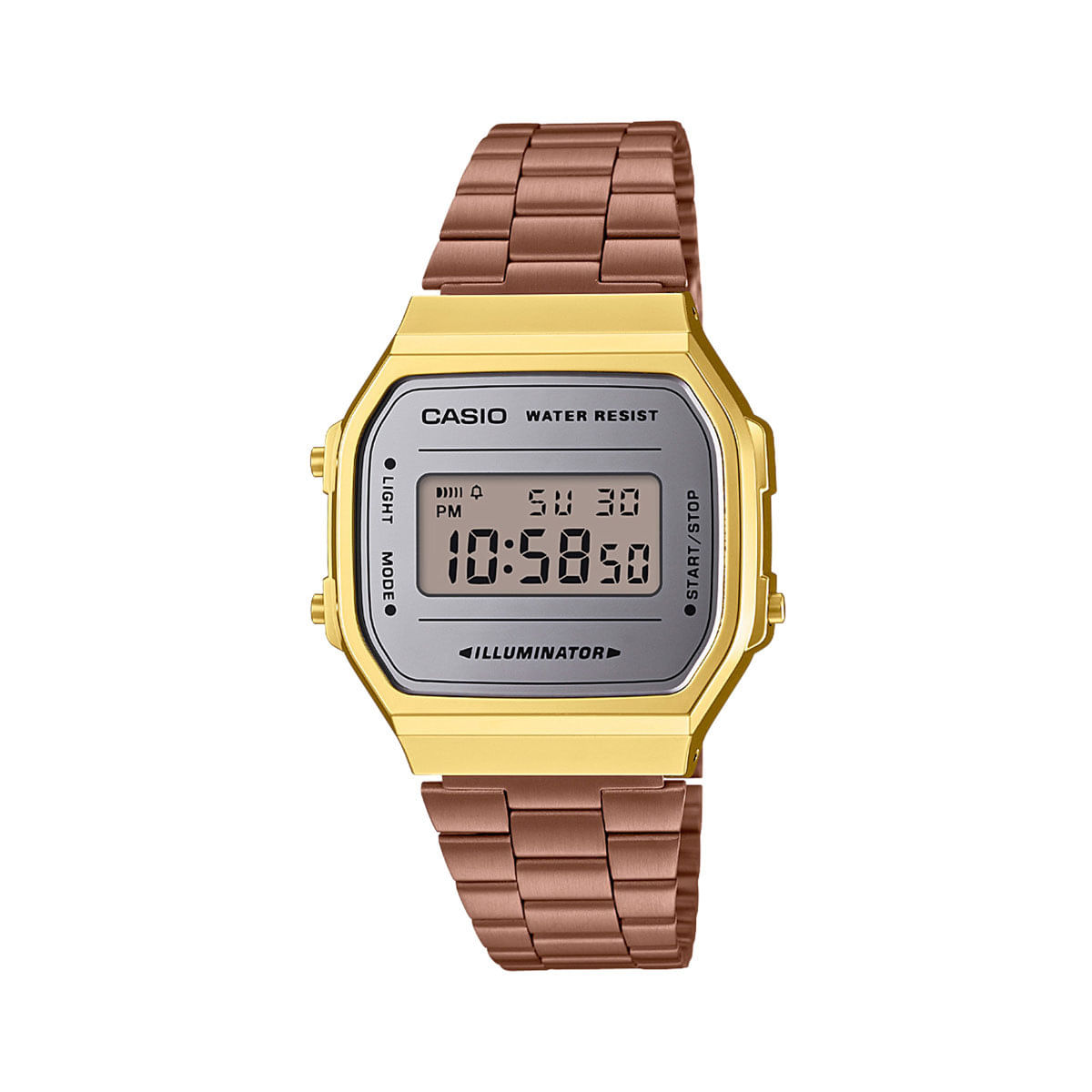Relógio de Pulso Casio Vintage Feminino Rosê Digital A168WECM-5DF