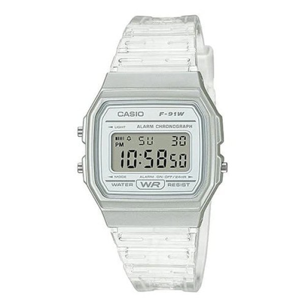 Encontraproduto.com.br - Relógio Casio Standard Digital Unissex F-91WS-7DF Transparente