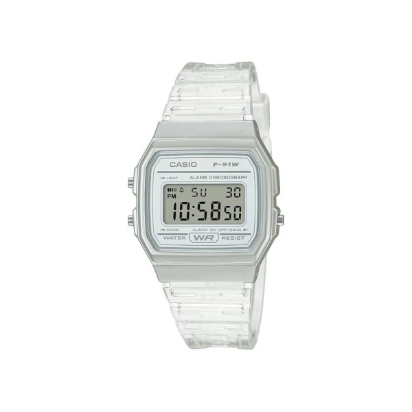 Encontraproduto.com.br - Relógio Casio Standard Digital Unissex F-91WS-7DF Transparente