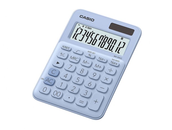 Encontraproduto.com.br - Calculadora de Mesa 12 Digitos MS20UC AZUL Claro Casio