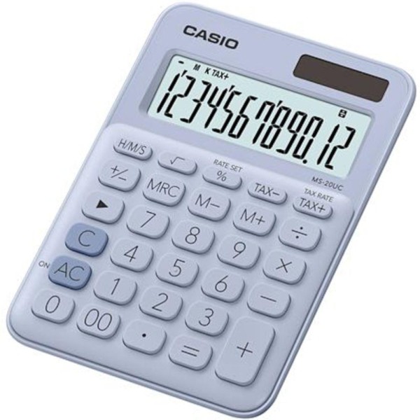 Encontraproduto.com.br - Calculadora de Mesa 12 Digitos MS20UC AZUL Claro Casio