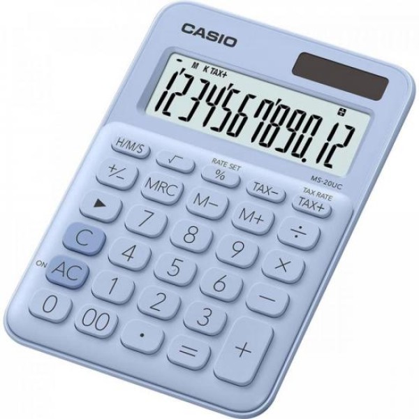 Encontraproduto.com.br - Calculadora de Mesa 12 Digitos MS20UC AZUL Claro Casio