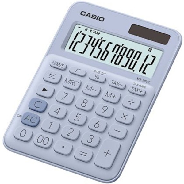 Encontraproduto.com.br - Calculadora de Mesa 12 Digitos MS20UC AZUL Claro Casio