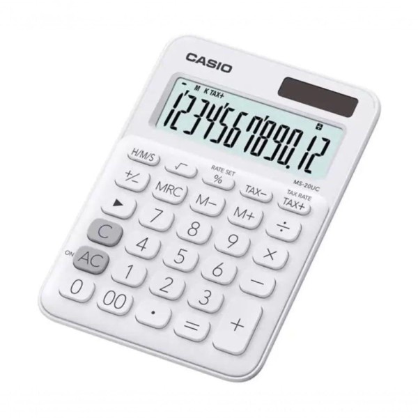 Encontraproduto.com.br - Calculadora Compacta Casio MS-20UC-WE Branco