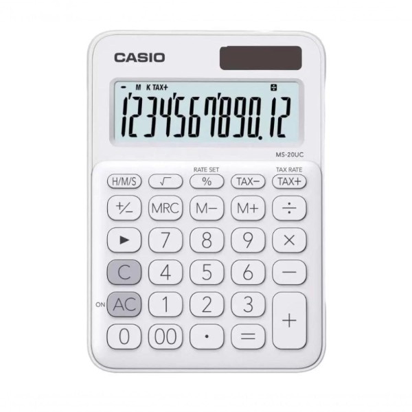 Encontraproduto.com.br - Calculadora Compacta Casio MS-20UC-WE Branco