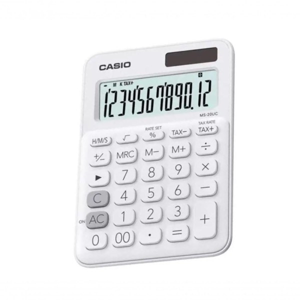 Encontraproduto.com.br - Calculadora Compacta Casio MS-20UC-WE Branco