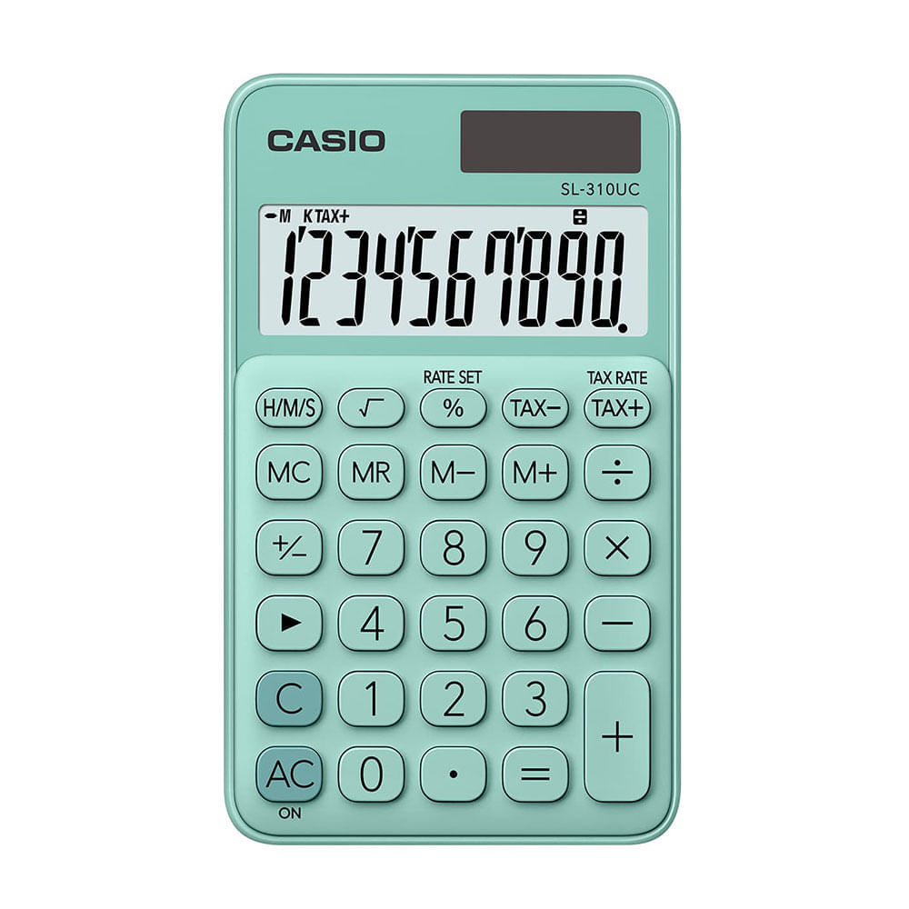 Calculadora de Bolso Casio 10 dígitos, Verde - SL-310UC-GN-N-DC