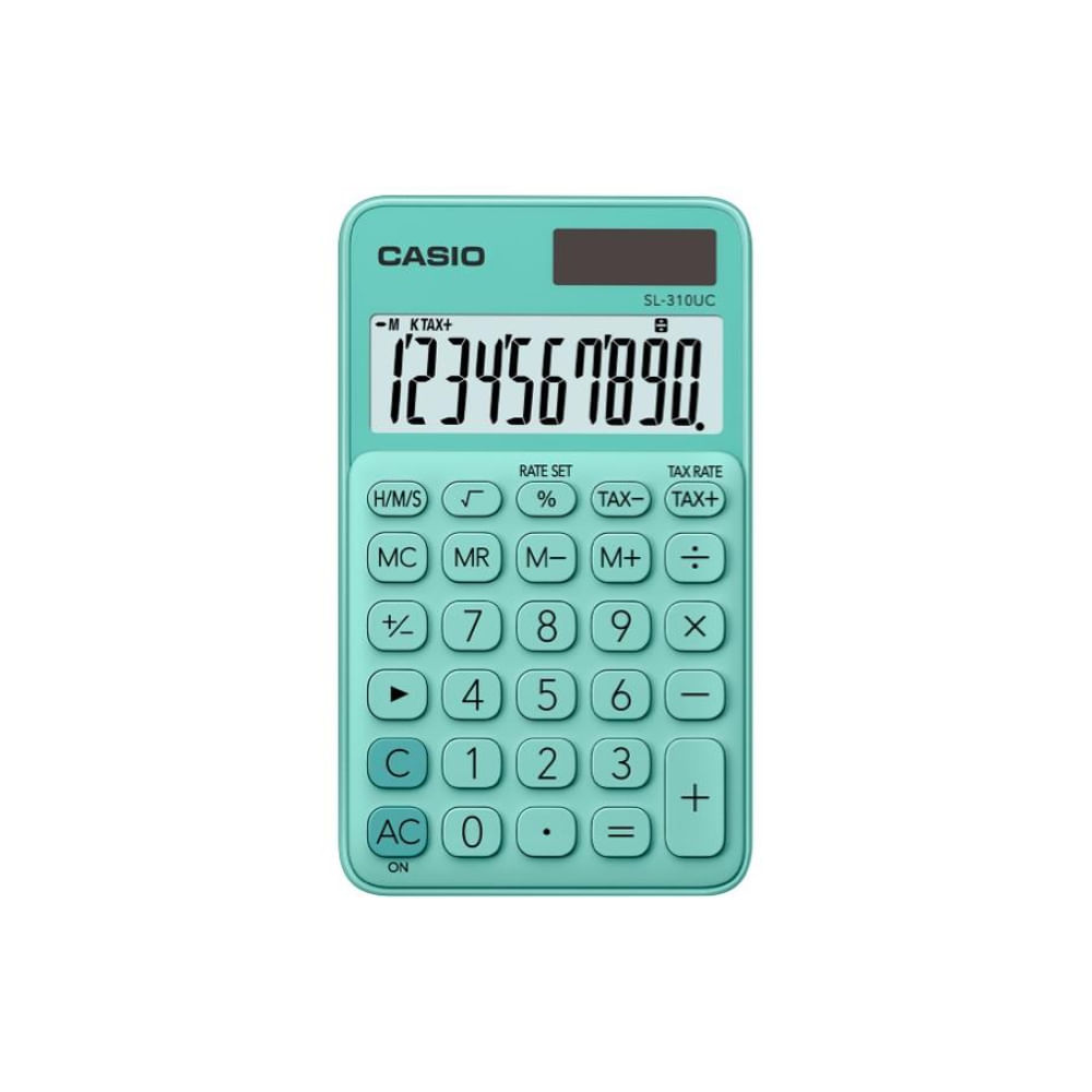 Encontraproduto.com.br - Calculadora de Bolso Casio 10 dígitos, Verde - SL-310UC-GN-N-DC